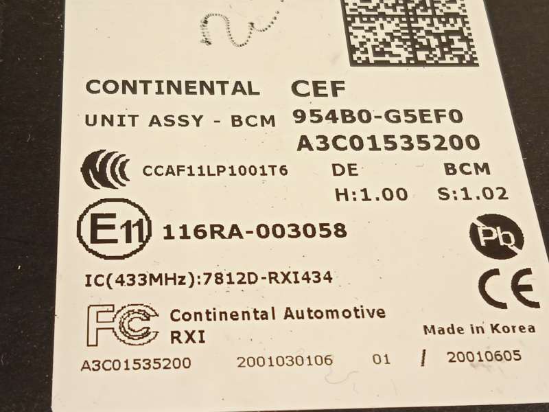 Recambio de modulo electronico para kia niro referencia OEM IAM 954B0G5EF0  A3C01535200 - Blanco 4