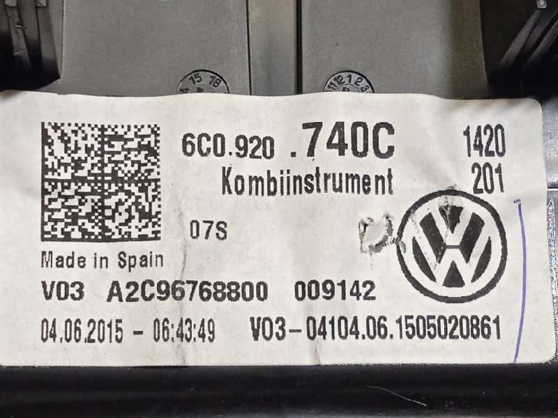 Recambio de cuadro instrumentos para volkswagen polo (6c1) 1.6 highl referencia OEM IAM 6C0920740C  A2C96768800 - Blanco 6