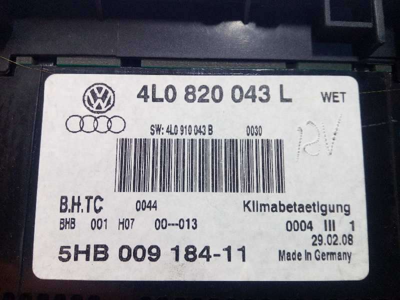 Recambio de mando climatizador para audi q7 (4l) 3.0 tdi v6 advance quattro (176kw) referencia OEM IAM 4L0820043L 4L0820043B 5HB - Gris 6
