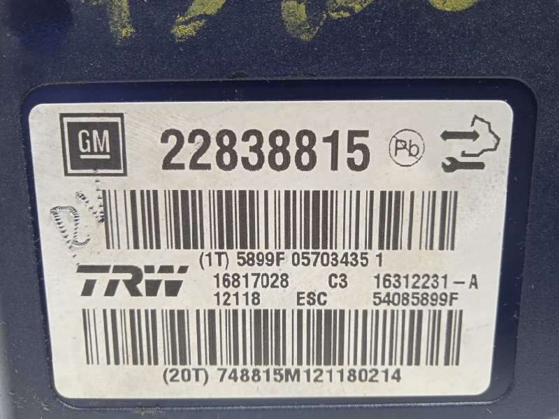 Recambio de abs para opel insignia berlina edition referencia OEM IAM 22838815 16312231 16817028 5