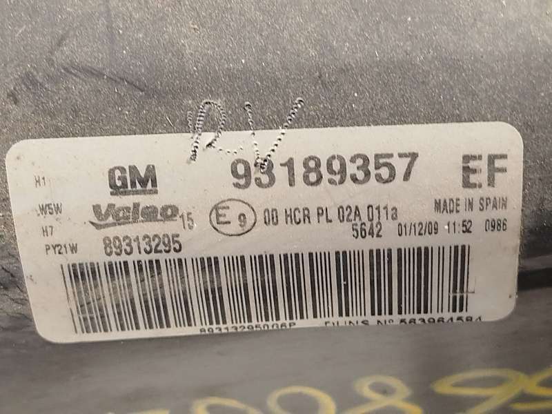 Recambio de faro izquierdo para opel corsa d (s07) 1.4 (l08, l68) referencia OEM IAM 93189357  89313295 - Azul 4