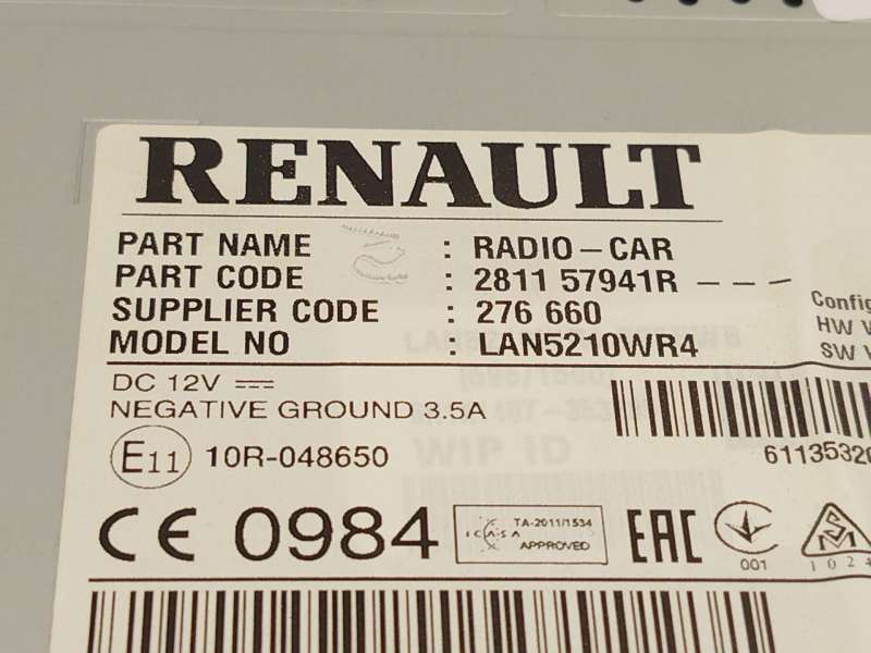 Recambio de sistema audio / radio cd para renault clio iv (bh_) 0.9 tce 90 referencia OEM IAM 281157941R LAN5210WR4 276660 5
