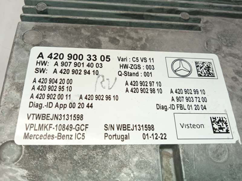 Recambio de modulo electronico para mercedes-benz sprinter 4-t furgoneta (b907, b910) 419 cdi rwd (907.643, 907.645, 907.647) re 5