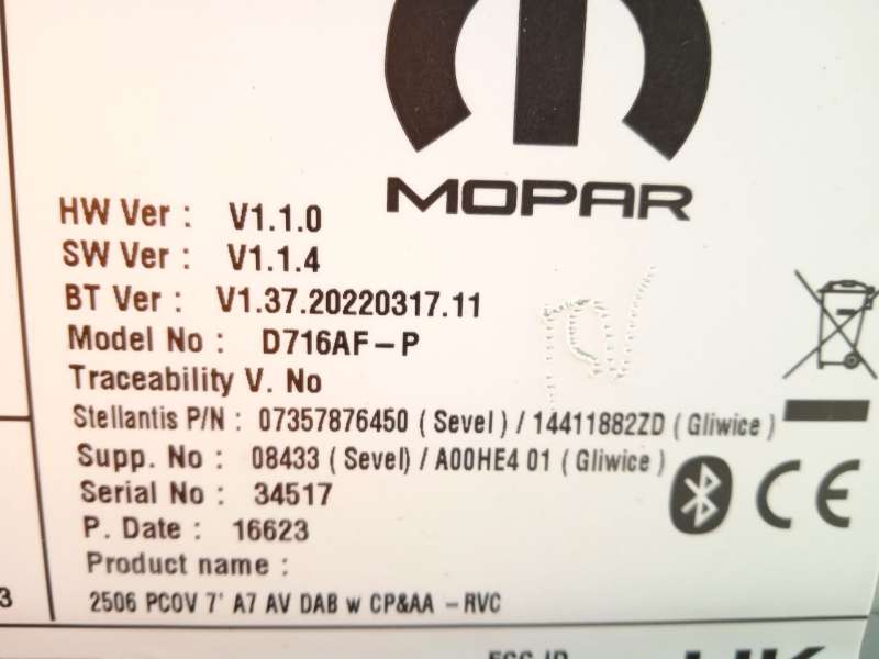 Recambio de sistema audio / radio cd para opel movano c furgoneta (u9) 2.2 d referencia OEM IAM 14411882ZD 1690682480 7357876450 11