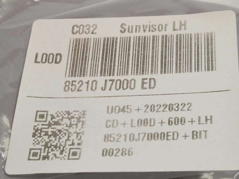Recambio de parasol izquierdo para kia xceed 1.0 tgdi cat referencia OEM IAM 85210J7000ED - Blanco 3