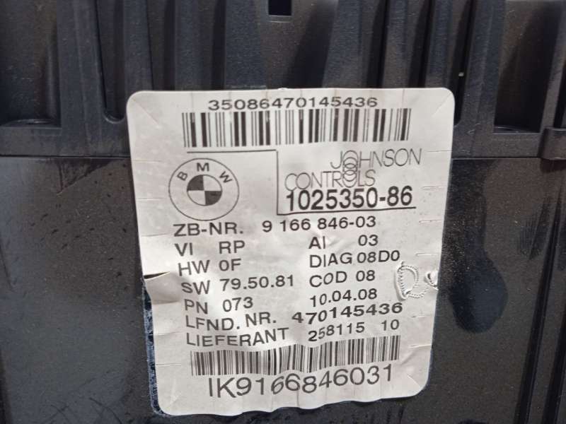 Recambio de cuadro instrumentos para bmw serie 3 berlina (e90) 320d referencia OEM IAM 9166846 62109316127 62109166846 - Azul 5