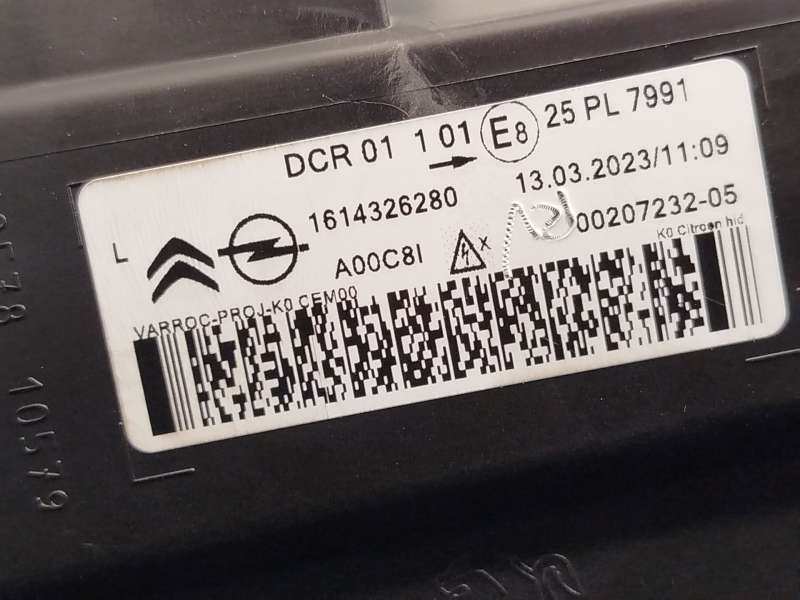 Recambio de faro izquierdo para citroën spacetourer autobús (v_) 1.6 bluehdi 95 referencia OEM IAM 1614326280 6
