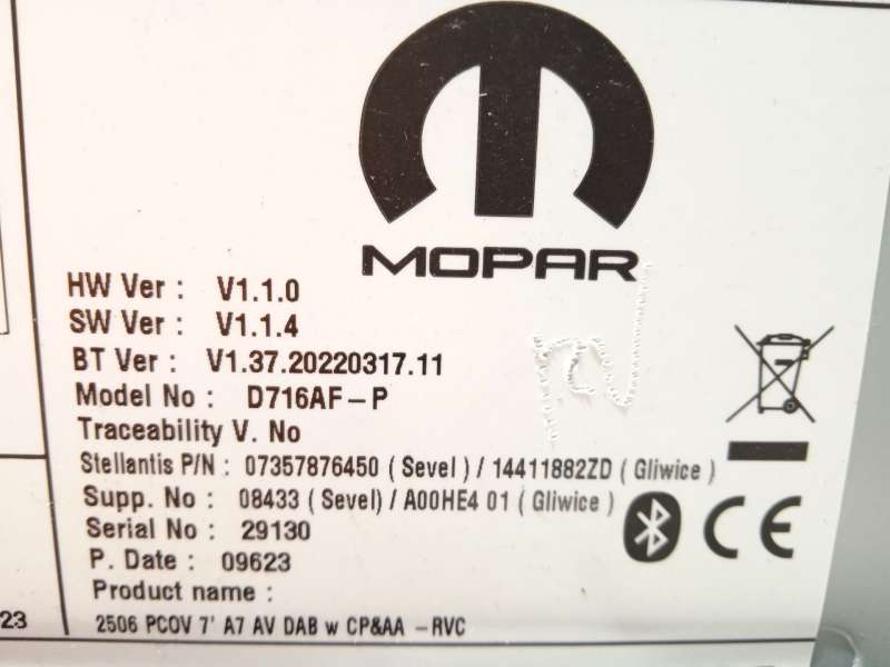 Recambio de sistema audio / radio cd para opel movano c furgoneta (u9) 2.2 d referencia OEM IAM 14411882ZD 1690682480 7357876450 11