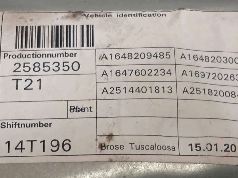 Recambio de elevalunas delantero derecho para mercedes-benz clase m (w164) ml 350 blutec 4-matic (164.124) referencia OEM IAM A2 6