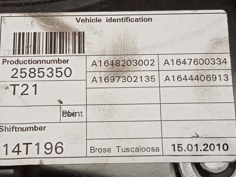 Recambio de elevalunas trasero izquierdo para mercedes-benz clase m (w164) ml 350 blutec 4-matic (164.124) referencia OEM IAM A2 6