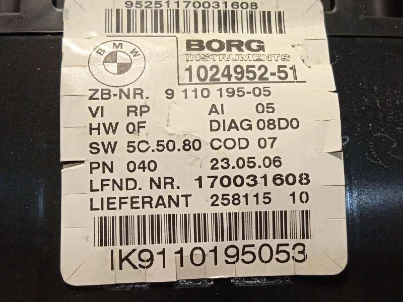 Recambio de cuadro instrumentos para bmw serie 1 berlina (e81/e87) 118d referencia OEM IAM 9110195 62109110195 - Negro 7