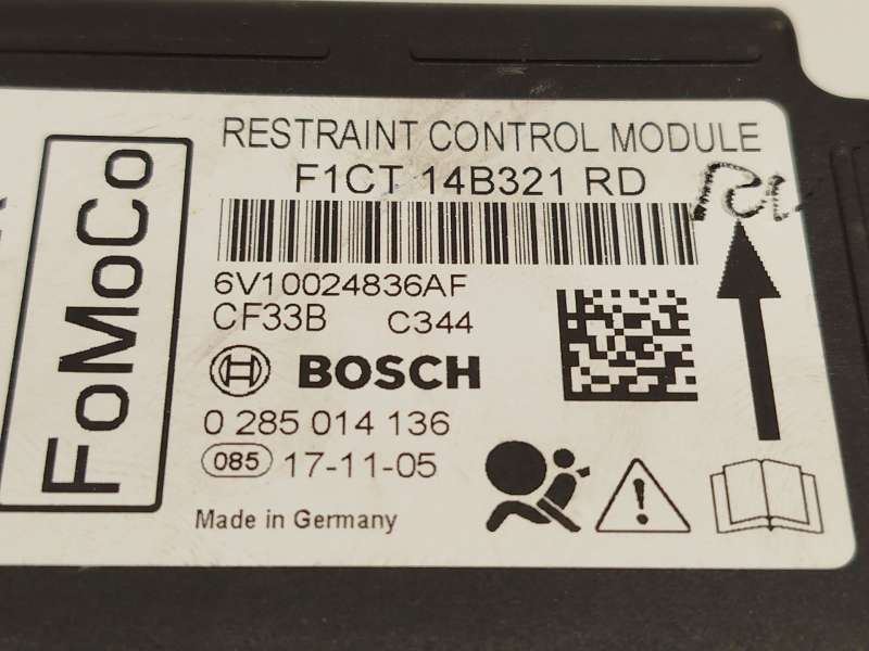 Recambio de centralita airbag para ford c-max ii (dxa/cb7, dxa/ceu) 1.5 tdci referencia OEM IAM F1CT14B321RD 2273715 0285014136 - Blanco 4