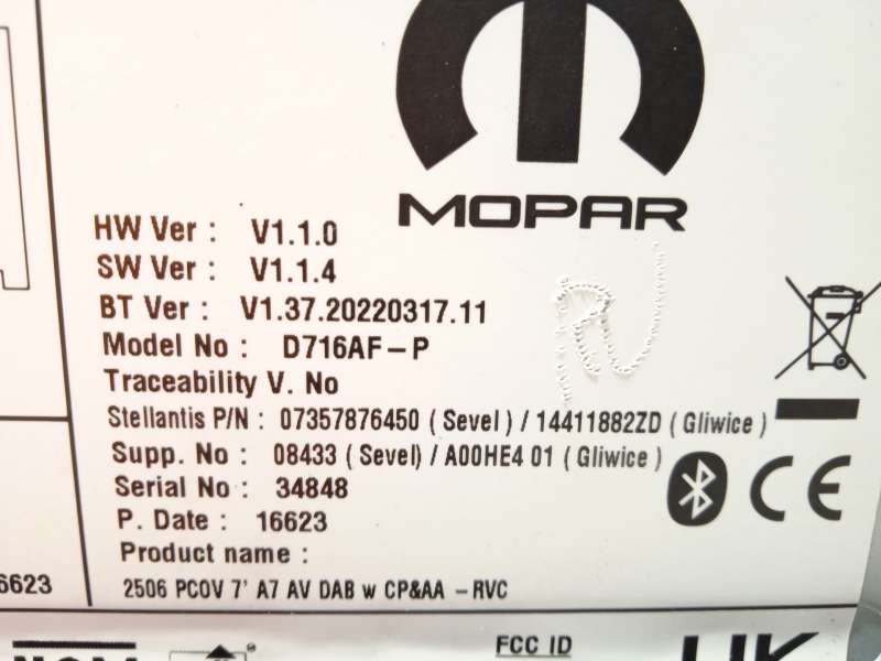 Recambio de sistema audio / radio cd para opel movano c furgoneta (u9) 2.2 d referencia OEM IAM 14411882ZD 1690682480 7357876450 11