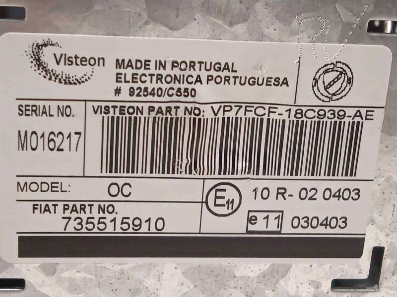 Recambio de sistema audio / radio cd para fiat bravo (198) 1.6 jtdm 16v cat referencia OEM IAM 51865377  735515910 - Negro 8