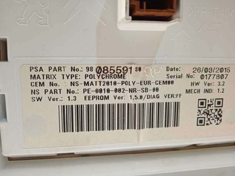Recambio de cuadro instrumentos para peugeot 2008 (--.2013) active referencia OEM IAM 9808559180 - Blanco 7