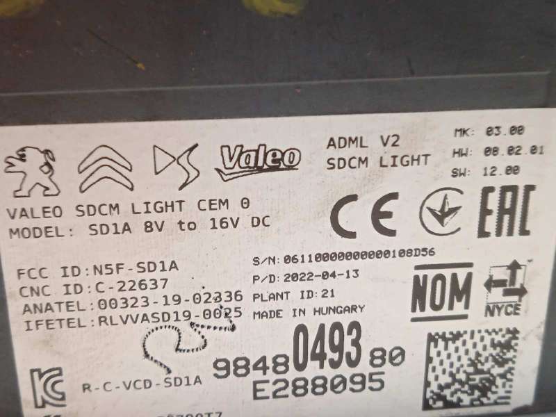 Recambio de centralita luces para peugeot 308 1.6 allure hybrid referencia OEM IAM 9848049380 - Verde 4