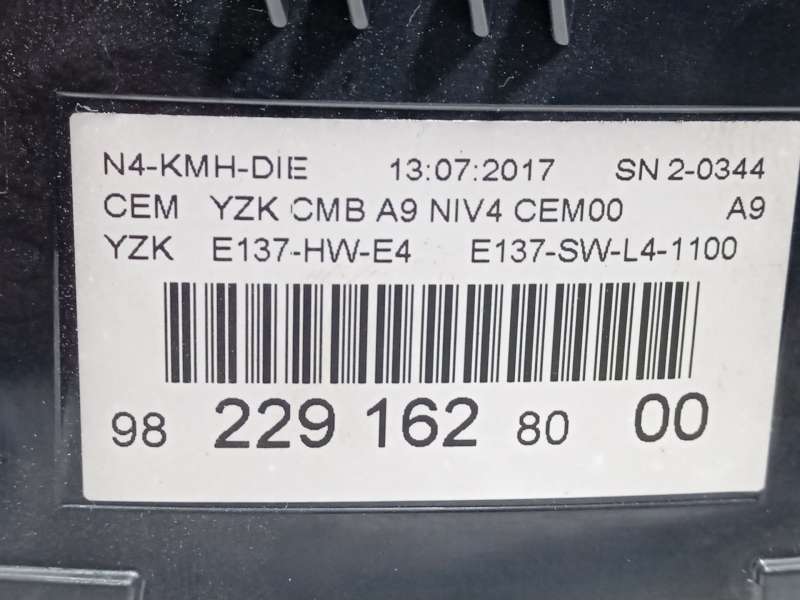 Recambio de cuadro instrumentos para peugeot 2008 i (cu_) 1.6 bluehdi 120 referencia OEM IAM 9822916280  9822703980 - Gris 5
