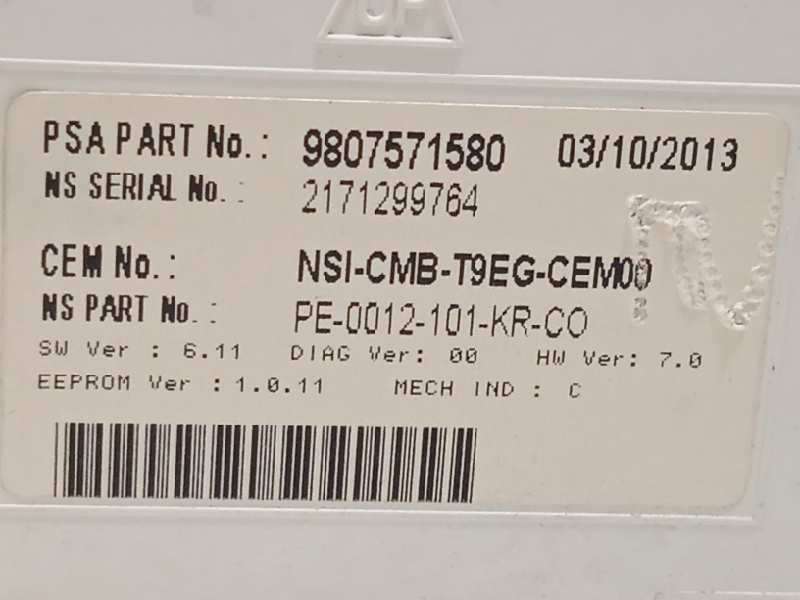 Recambio de cuadro instrumentos para peugeot 308 allure referencia OEM IAM 9807571580 7