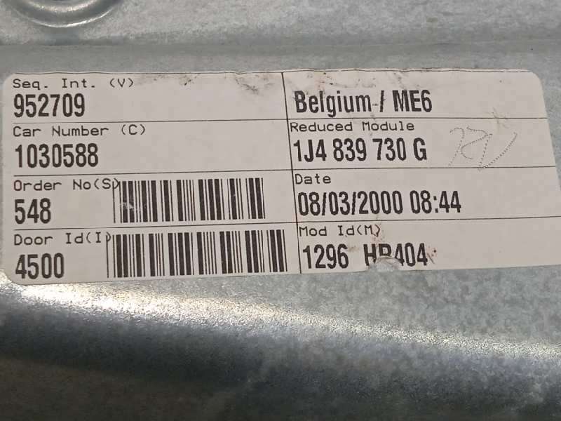 Recambio de elevalunas trasero derecho para volkswagen golf iv berlina (1j1) básico referencia OEM IAM 1J4839730G  1J4959812C 5