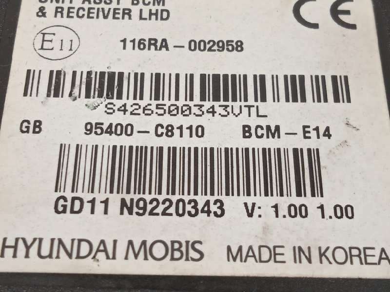 Recambio de centralita confort para hyundai i20 1.2 16v cat referencia OEM IAM 95400C8110 - Blanco 4