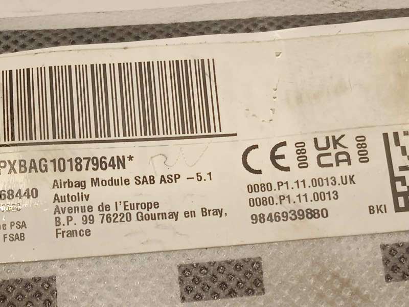 Recambio de airbag lateral derecho para peugeot 308 gt referencia OEM IAM 9846939880 3