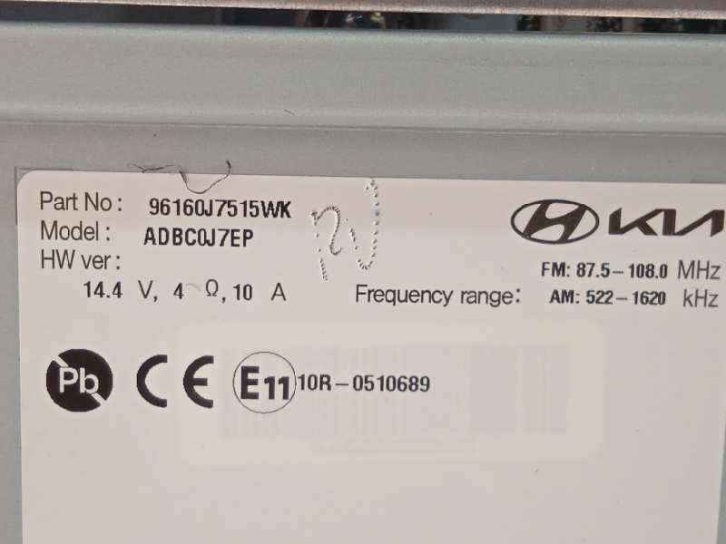 Recambio de sistema audio / radio cd para kia xceed 1.0 tgdi cat referencia OEM IAM 96160J7515WK 8