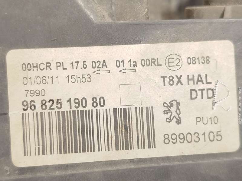 Recambio de faro derecho para peugeot 5008 (0u_, 0e_) 1.6 16v referencia OEM IAM 9682519080 6206N9 89903105 - Gris 7