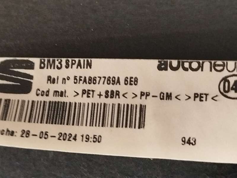 Recambio de bandeja trasera para seat leon (kl1, klg) 1.5 etsi referencia OEM IAM 5FA867769A6E8 - Blanco 4
