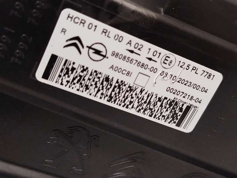 Recambio de faro derecho para citroën spacetourer autobús (v_) 1.6 bluehdi 115 referencia OEM IAM 9808567680 6