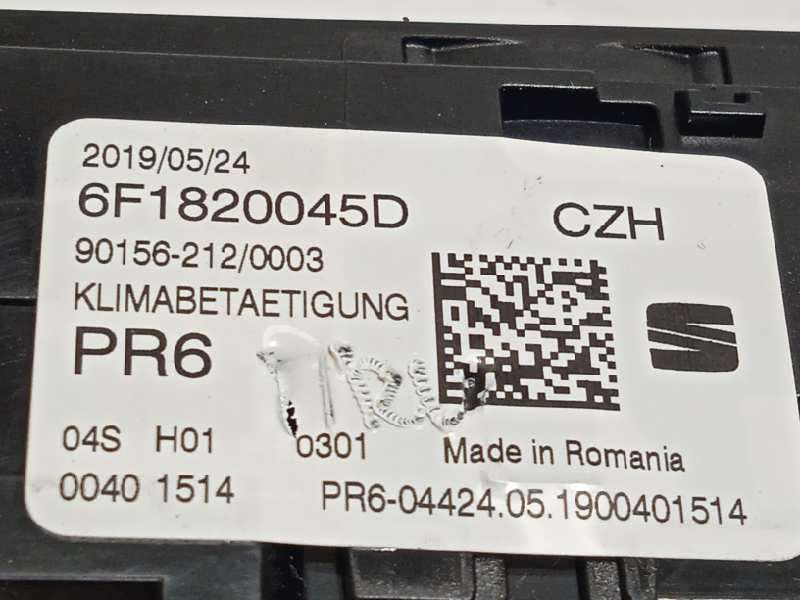 Recambio de mando calefaccion / aire acondicionado para seat ibiza (kj1) reference referencia OEM IAM 6F1820045D  6F1820045DCZH - Blanco 6