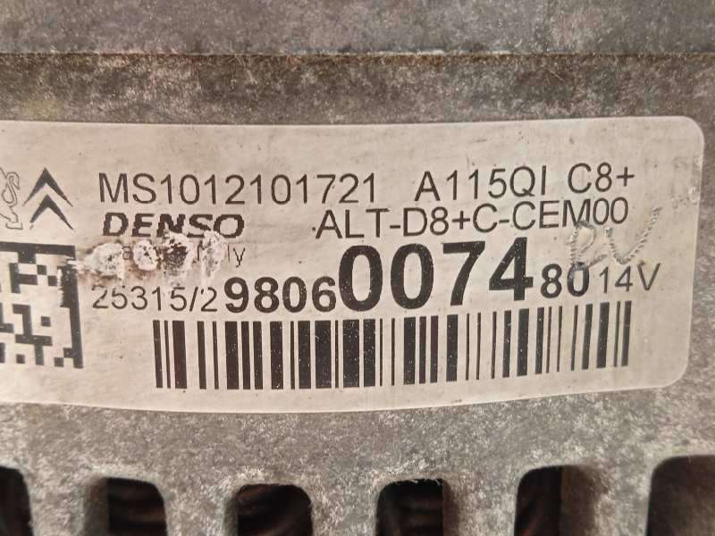 Recambio de alternador para citroën c3 tonic referencia OEM IAM 9806007480  MS1012101721 - Negro 4