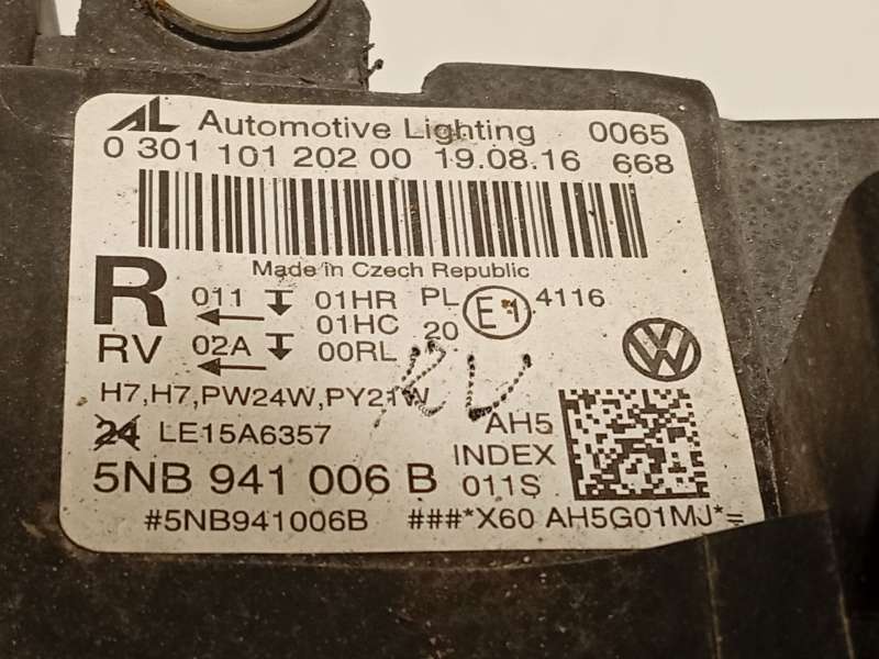 Recambio de faro derecho para volkswagen tiguan (ad1, ax1) 2.0 tdi referencia OEM IAM 5NB941006B  030110120200 7