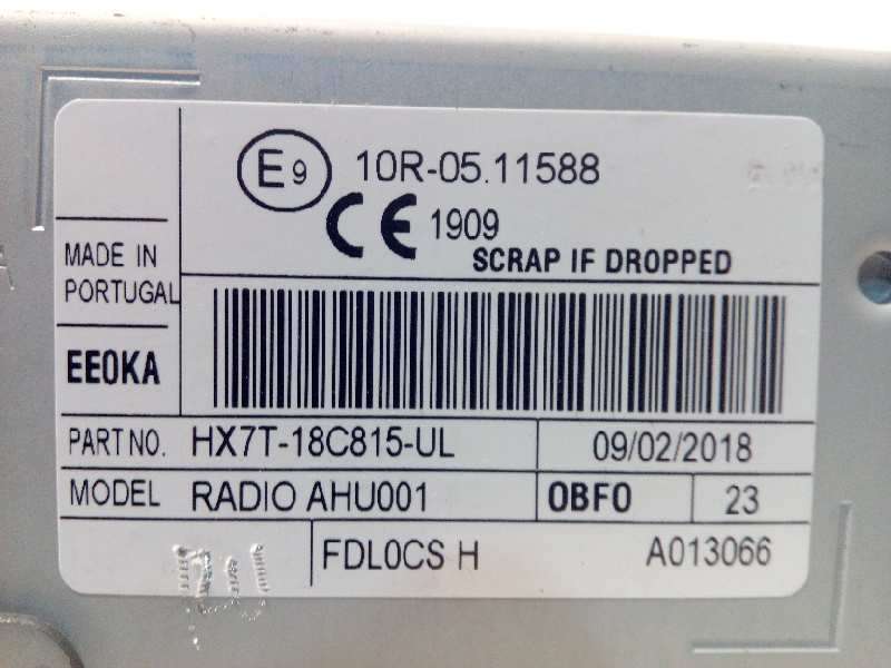 Recambio de sistema audio / radio cd para ford ecosport (cr6) st-line referencia OEM IAM HX7T18C815UL 2439811 - Blanco 5