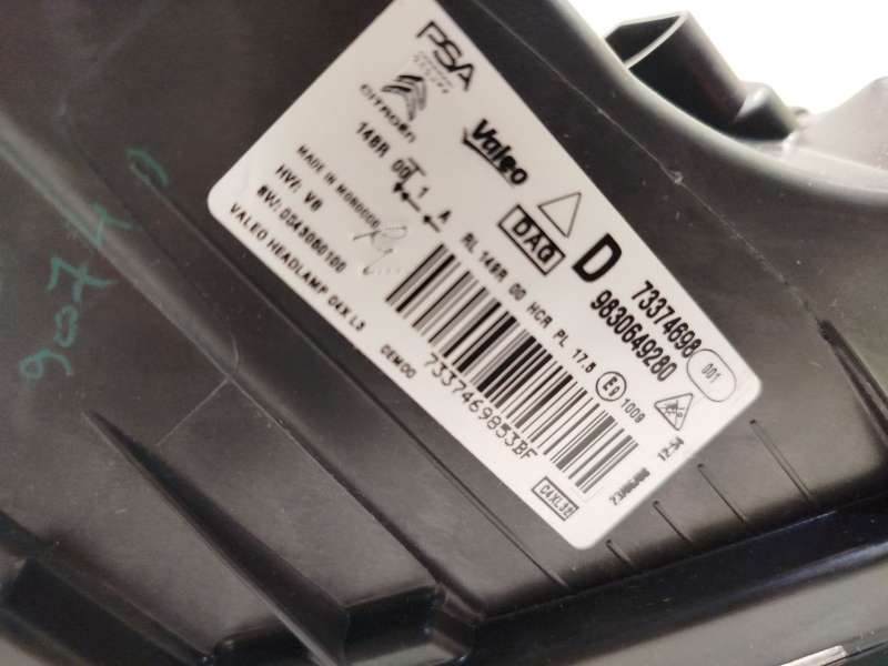 Recambio de faro derecho para citroën c4 iii 1.2 referencia OEM IAM 9830649280  73374698 7