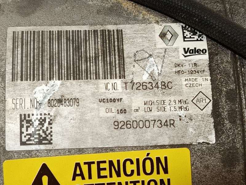 Recambio de compresor aire acondicionado para renault captur i (j5_, h5_) 1.2 tce 120 referencia OEM IAM 926000734R - Azul 6