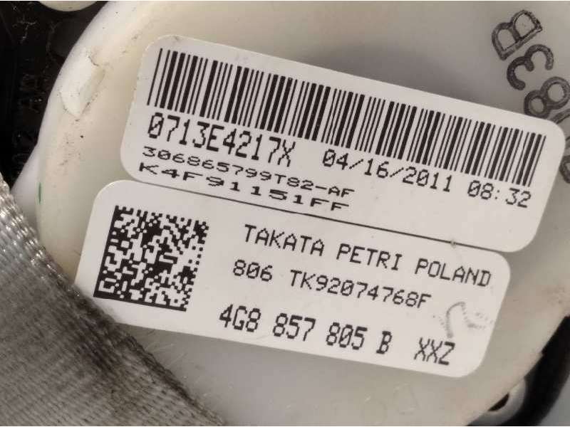 Recambio de cinturon seguridad trasero izquierdo para audi a6 lim. (4g2) 3.0 tdi referencia OEM IAM 4G8857805B - Verde 3