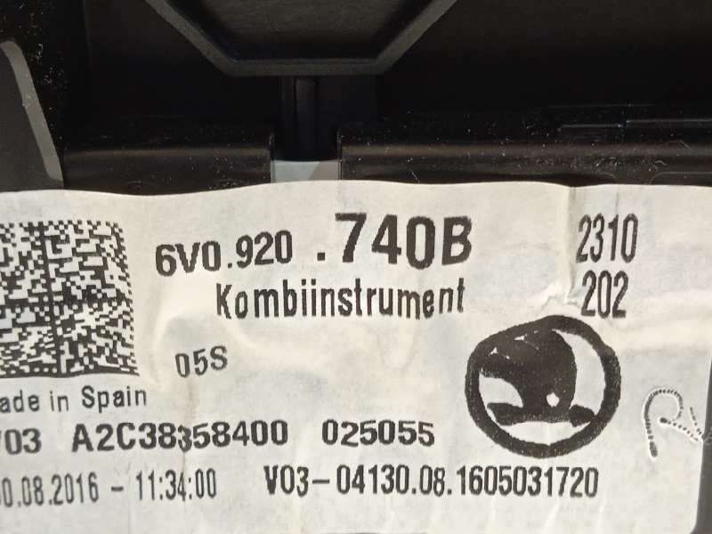 Recambio de cuadro instrumentos para skoda fabia 1.2 tsi referencia OEM IAM 6V0920740B  A2C38358400 - Azul 6