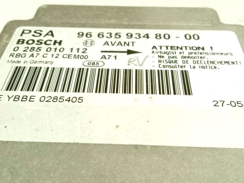 Recambio de centralita airbag para peugeot 207/207+ (wa_, wc_) 1.6 hdi referencia OEM IAM 9663593480  0285010112 - Plata 3