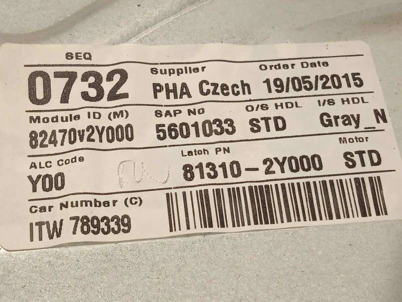 Recambio de elevalunas delantero izquierdo para hyundai ix35 1.6 cat referencia OEM IAM 824702Y000  813102Y000 - Blanco 3