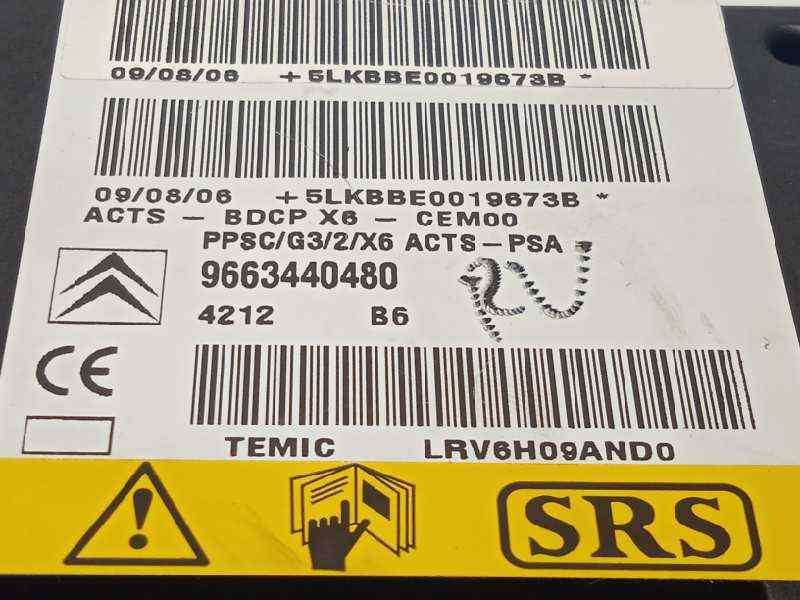 Recambio de centralita airbag para citroën c6 3.0 v6 24v referencia OEM IAM 9663440480 - Gris 4