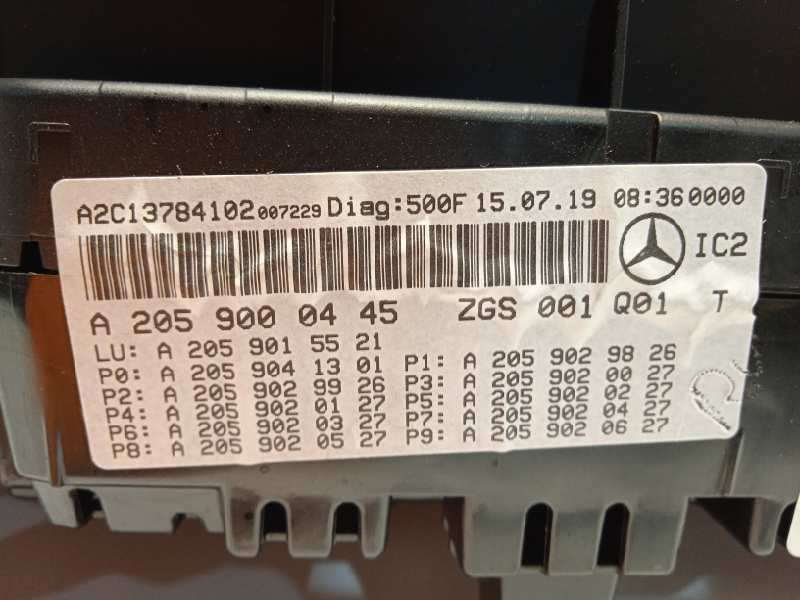 Recambio de cuadro instrumentos para mercedes-benz clase c coupe (w205) c 220 d (205.314) referencia OEM IAM A2059000445  A2C137 6