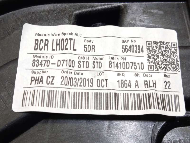 Recambio de elevalunas trasero izquierdo para hyundai tucson (tl, tle) 1.6 gdi referencia OEM IAM 83450D7000 - Negro 5