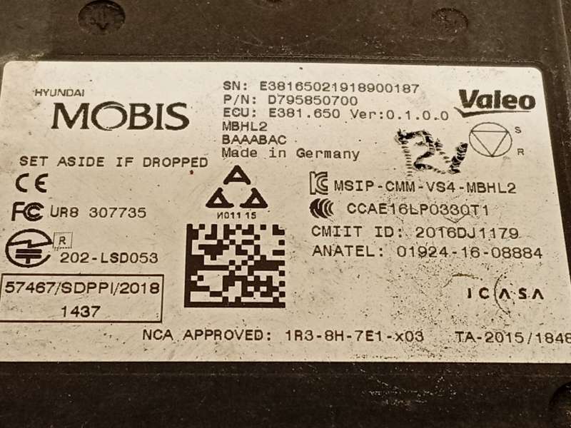 Recambio de modulo electronico para hyundai tucson (tl, tle) 1.6 crdi hybrid 48v referencia OEM IAM D795850700 3