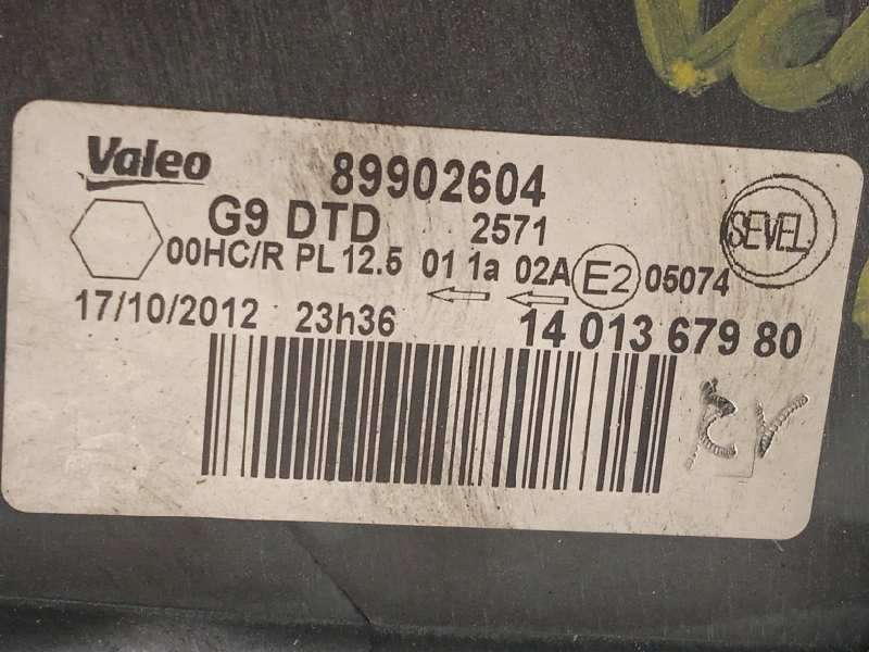 Recambio de faro derecho para citroën jumpy 2.0 hdi fap referencia OEM IAM 1401367980  89902604 - Blanco 6
