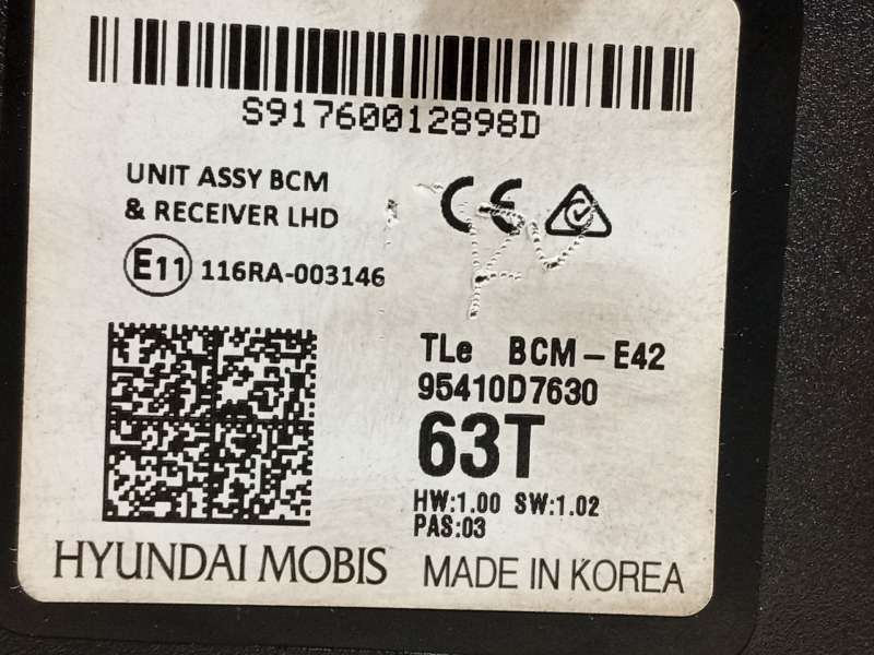 Recambio de modulo electronico para hyundai tucson (tl, tle) 1.6 crdi hybrid 48v referencia OEM IAM 95410D7630 4
