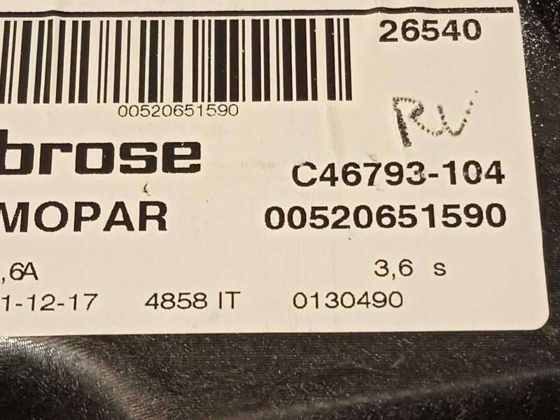 Recambio de elevalunas trasero izquierdo para jeep renegade 1.6 m-jet cat referencia OEM IAM 00520651590 - Negro 3