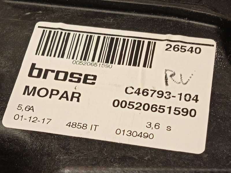 Recambio de elevalunas trasero izquierdo para jeep renegade 1.6 m-jet cat referencia OEM IAM 00520651590 - Negro 5