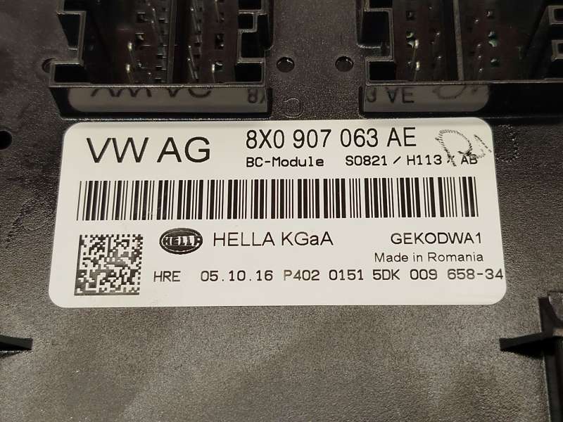 Recambio de modulo electronico para audi a1 (8x1, 8xk) 1.0 tfsi referencia OEM IAM 8X0907063AE  5DK009658 3