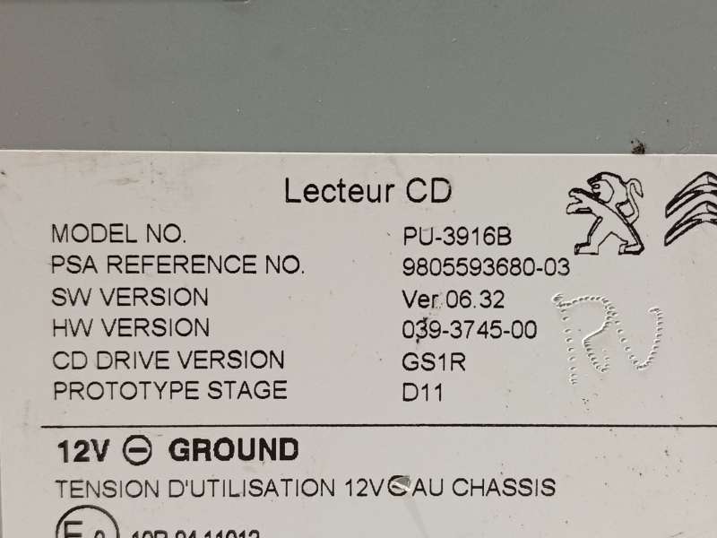 Recambio de sistema audio / radio cd para peugeot 308 ii (lb_, lp_, lw_, lh_, l3_) 1.6 bluehdi 120 referencia OEM IAM 9805593680 - Blanco 5