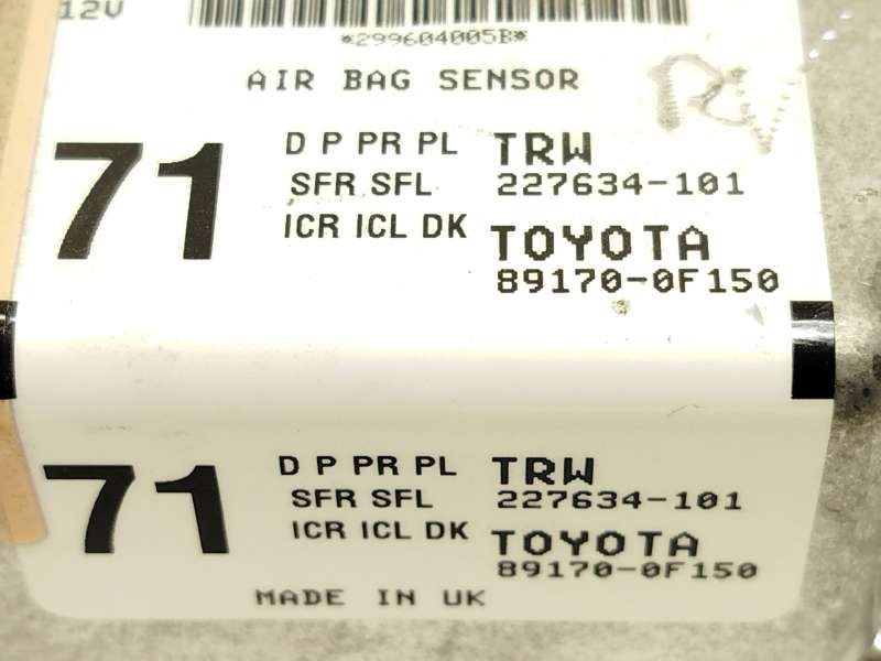Recambio de centralita airbag para toyota verso (_r2_) 1.6 (zgr20_) referencia OEM IAM 891700F150 4